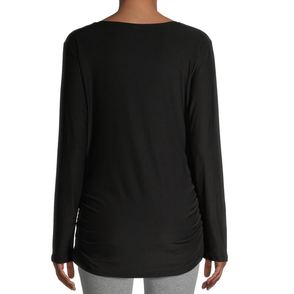 Maternity V-Neck T-shirt with Long Sleeves - Picture 3 of 6